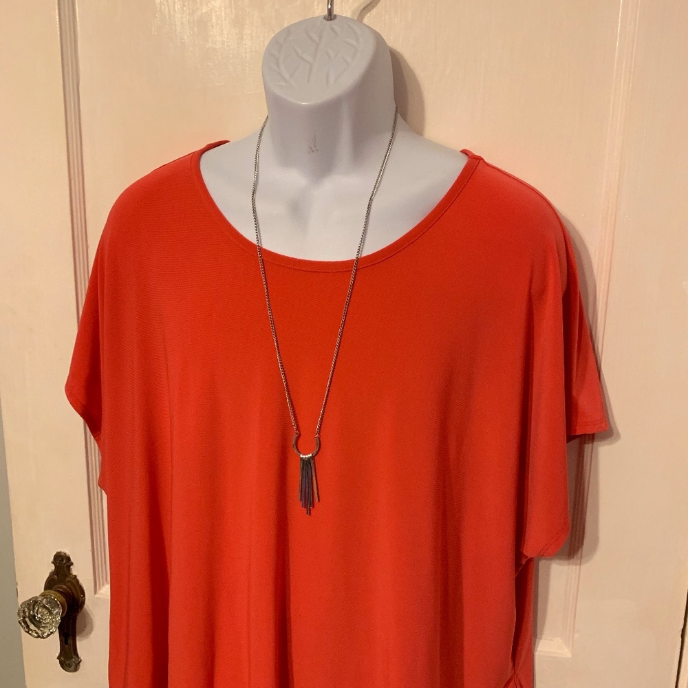 TuVous silver tone long necklace